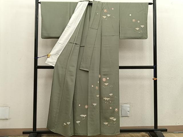 平和屋着物▽訪問着 単衣 梅花文 金彩 正絹 逸品 BAAW3551mz