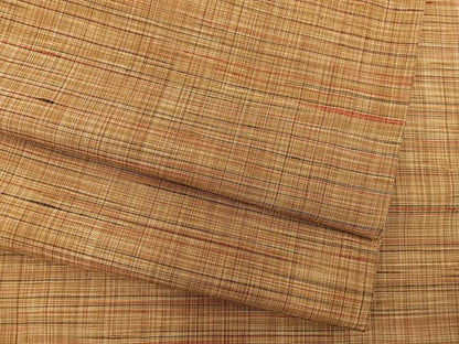 平和屋着物▽上質な紬 単衣 横段文 正絹 逸品 BAAW3552mz