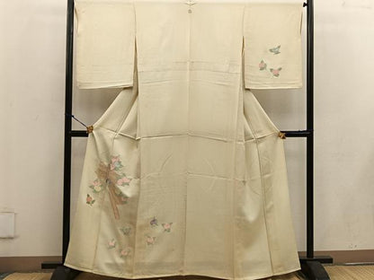 平和屋着物▽訪問着 単衣 総刺繍 駒刺繍 橘 金糸 正絹 逸品 BAAW3553mz