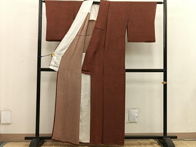 平和屋着物▽江戸小紋 単衣 舞蝶文 正絹 逸品 BAAW3555mz