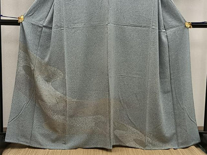 平和屋着物▽訪問着 単衣 流水文 たたき染め 正絹 逸品 BAAW3557mz
