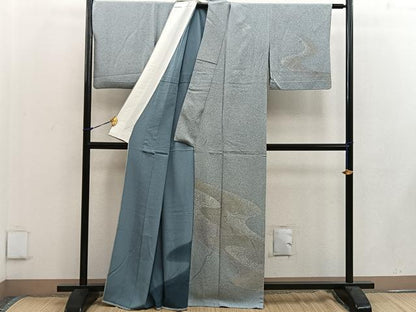 平和屋着物▽訪問着 単衣 流水文 たたき染め 正絹 逸品 BAAW3557mz