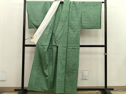 平和屋着物▽上質な色無地 単衣 麹塵色 正絹 逸品 BAAW3563mz