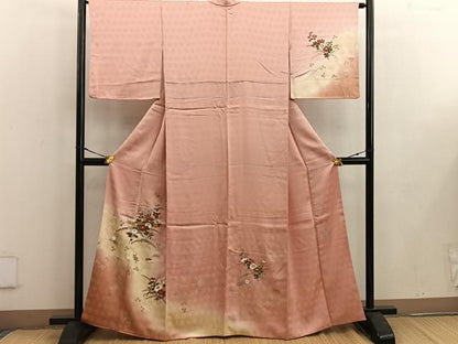 平和屋着物■訪問着　雪芝菊花文　暈し染め　金彩　正絹　逸品　BAAW3570mz