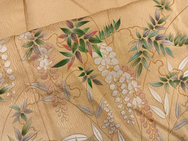 平和屋着物■訪問着 藤 花房 暈し染め 正絹 逸品 BAAW3574mz