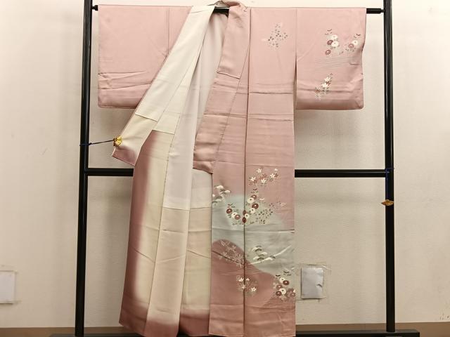 平和屋着物■訪問着 草花文 暈し染め 正絹 逸品 BAAW3600mz