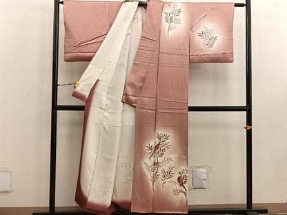 平和屋着物■訪問着 尾長鳥南天文 暈し染め 正絹 逸品 BAAW3602mz