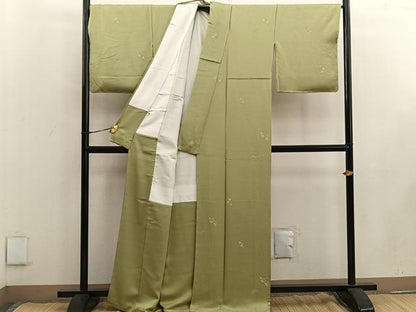 平和屋着物●上質な小紋 草花文 正絹 逸品 未使用 BAAW3613mz