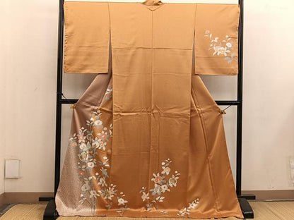 平和屋着物●訪問着 駒刺繍 枝椿 金銀彩 正絹 逸品 BAAW3615mz
