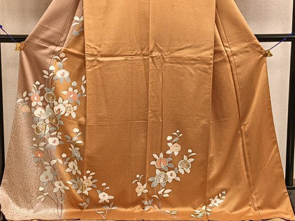 平和屋着物●訪問着 駒刺繍 枝椿 金銀彩 正絹 逸品 BAAW3615mz