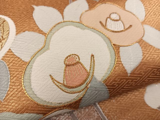 平和屋着物●訪問着 駒刺繍 枝椿 金銀彩 正絹 逸品 BAAW3615mz