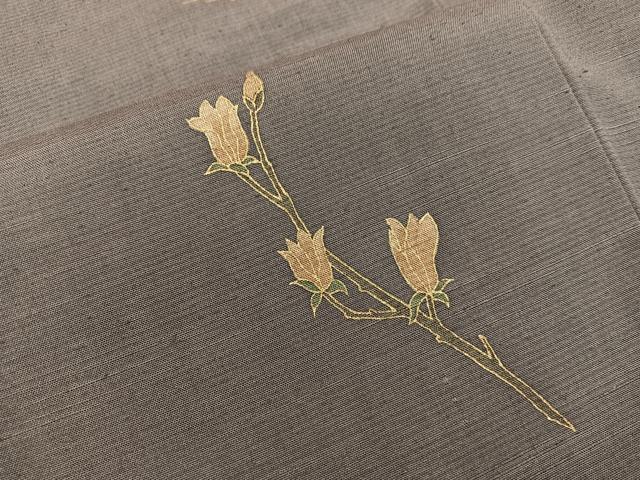 平和屋着物●上質な小紋 紬地 枝花文 金彩 正絹 逸品 BAAW3619mz