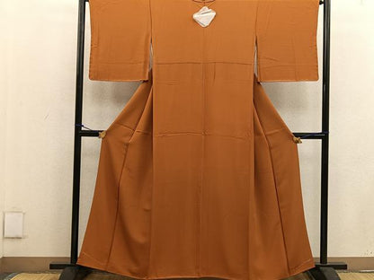 平和屋着物●上質な色無地 土色 正絹 逸品 未使用 BAAW3621mz
