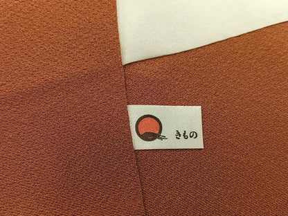 平和屋着物●上質な色無地 土色 正絹 逸品 未使用 BAAW3621mz
