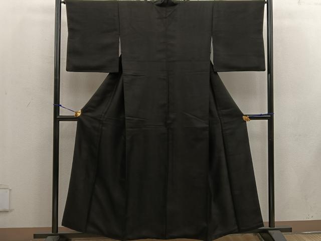 平和屋着物●上質な色無地 濡羽色 正絹 逸品 BAAW3626mz