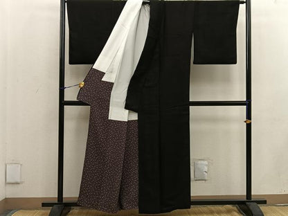 平和屋着物●上質な色無地 濡羽色 正絹 逸品 BAAW3626mz