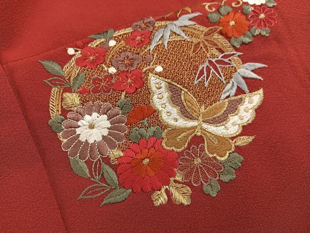 平和屋着物●豪華振袖 総刺繍 スワトウ刺繍 花蝶文 金銀糸 正絹 逸品 BAAW3634mz