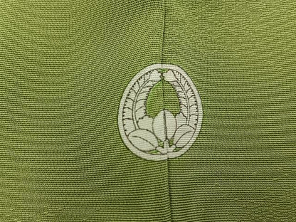 平和屋着物●上質な色無地 草花文 苗色 正絹 逸品 未使用 BAAW3635mz