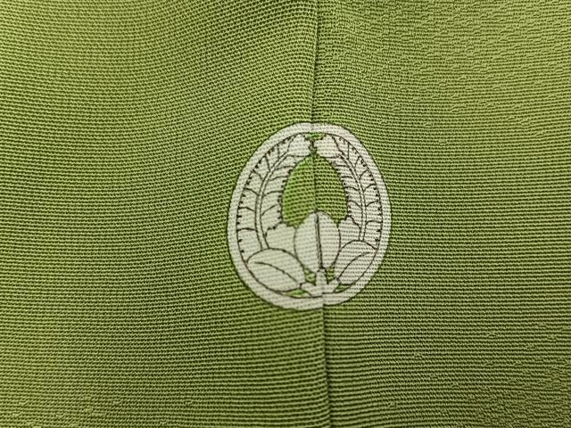 平和屋着物●上質な色無地 草花文 苗色 正絹 逸品 未使用 BAAW3635mz
