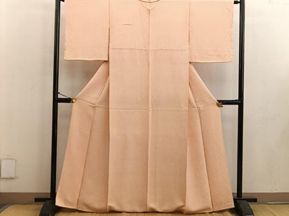 平和屋着物●上質な色無地 ふくれ織 洒落柿色 正絹 逸品 BAAW3636mz