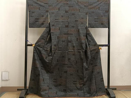 平和屋着物●本場大島紬 7マルキ 更紗花文 正絹 逸品 未使用 BAAW3641mz