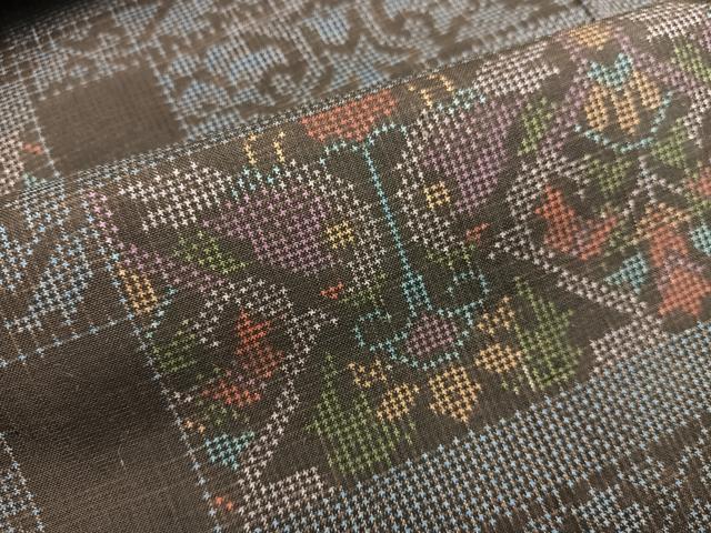 平和屋着物●本場大島紬 7マルキ 更紗花文 正絹 逸品 未使用 BAAW3641mz