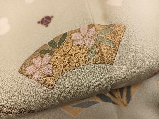 平和屋着物●訪問着 駒刺繍 地紙花文 金彩 正絹 逸品 BAAW3642mz