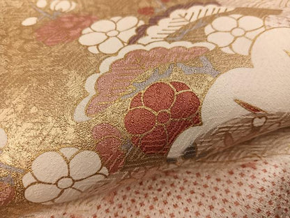 平和屋着物●銀座きしや 訪問着 駒刺繍 松竹梅 金彩 正絹 逸品 BAAW3643mz
