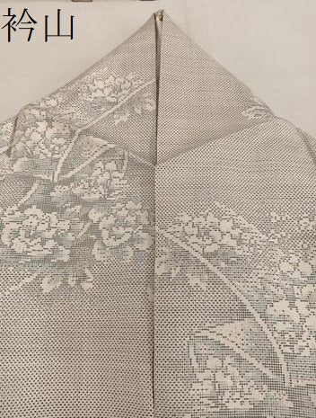 平和屋着物●本場大島紬 白大島 9マルキ 草花文 正絹 逸品 BAAW3644mz