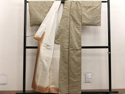 平和屋着物●上質な紬 幾何学文様 正絹 逸品 BAAW3648mz