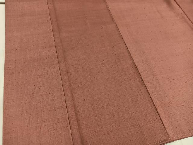 平和屋着物●結城紬 色無地 纁色 正絹 逸品 未使用 BAAW3649mz
