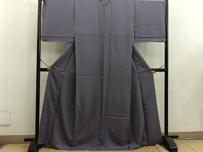 平和屋着物●上質な色無地　葡萄鼠色　正絹　逸品　BAAW3651mz