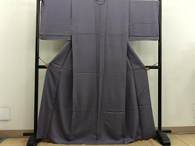 平和屋着物●上質な色無地　葡萄鼠色　正絹　逸品　BAAW3651mz