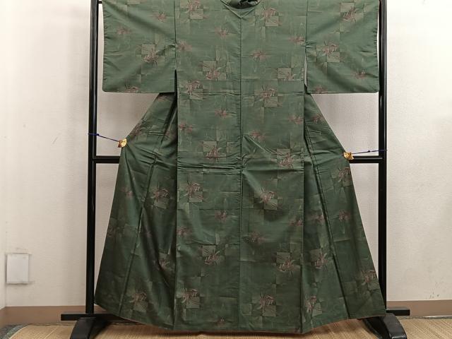平和屋着物●本場大島紬 草花文 証紙付き 正絹 逸品 BAAW3657mz