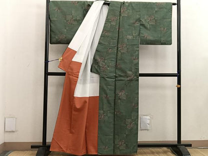平和屋着物●本場大島紬 草花文 証紙付き 正絹 逸品 BAAW3657mz