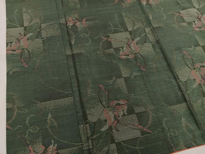 平和屋着物●本場大島紬 草花文 証紙付き 正絹 逸品 BAAW3657mz