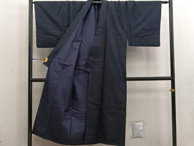 平和屋着物●男性 紬 アンサンブル 蝋色 正絹 逸品 BAAW3658mz