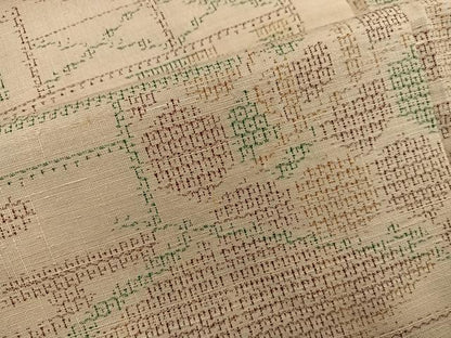 平和屋着物●本場結城玉紬 結織苑 100亀甲 幾何学文様 証紙付き 正絹 逸品 BAAW3661mz