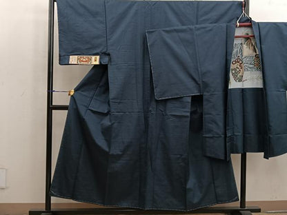平和屋着物●男性 本場大島紬 アンサンブル 絣文様 証紙付き 正絹 逸品 未使用 BAAW3663mz