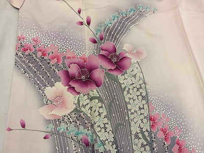 平和屋着物■訪問着 草花文 暈し染め 正絹 逸品 BAAW3671mz