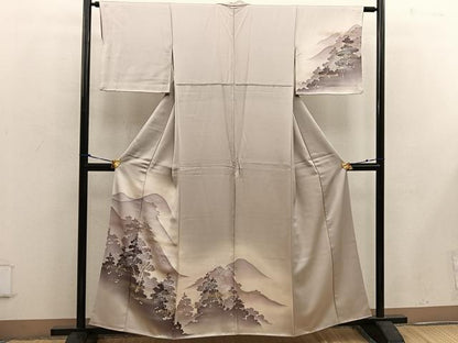 平和屋着物■訪問着 遠山樹林文 暈し染め 金銀彩 正絹 逸品 BAAW3678mz