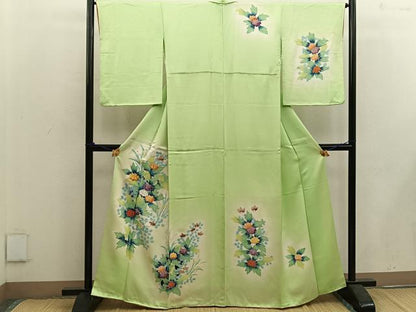 平和屋着物■訪問着 草花文 暈し染め 金彩 正絹 逸品 BAAW3679mz