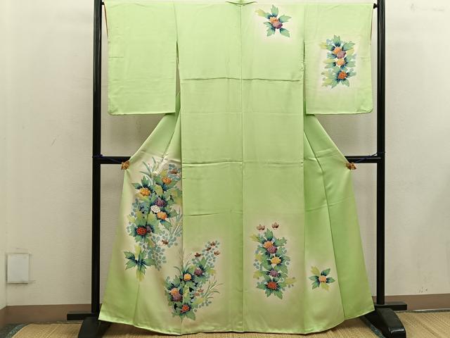 平和屋着物■訪問着 草花文 暈し染め 金彩 正絹 逸品 BAAW3679mz