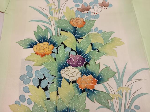 平和屋着物■訪問着 草花文 暈し染め 金彩 正絹 逸品 BAAW3679mz