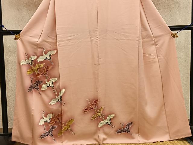 平和屋着物■訪問着 飛鶴文 暈し染め 金彩 正絹 逸品 BAAW3680mz