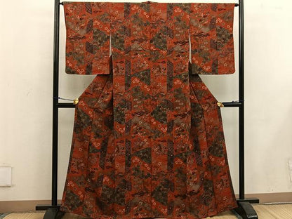平和屋着物■上質な小紋 菊花文 正絹 逸品 BAAW3681mz