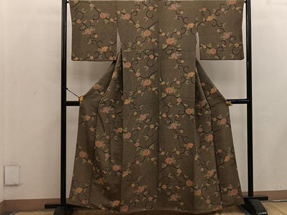 平和屋着物■上質な小紋 花唐草文 正絹 逸品 BAAW3685mz