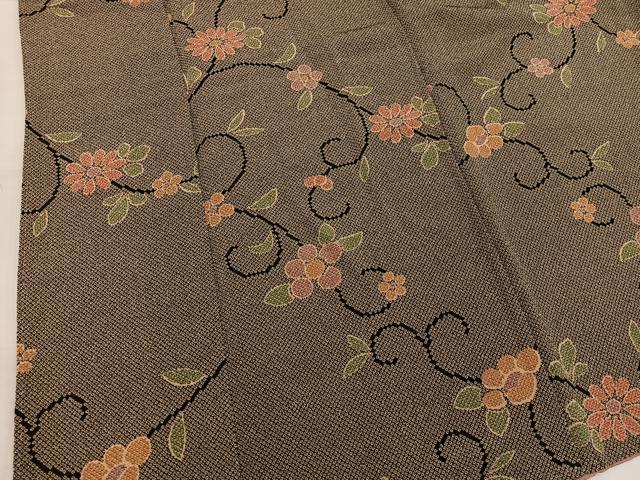 平和屋着物■上質な小紋 花唐草文 正絹 逸品 BAAW3685mz