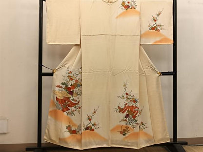 平和屋着物■上質な小紋 刺繍 雲取り菊花文 暈し染め 正絹 逸品 BAAW3689mz