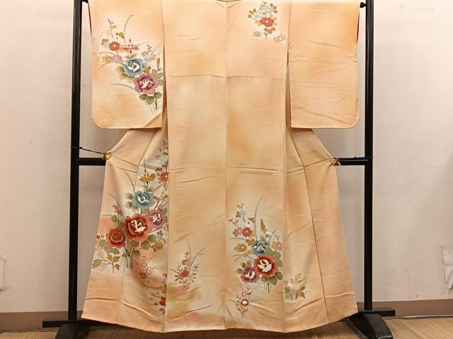平和屋着物■訪問着 枝花文 暈し染め 金彩 正絹 逸品 BAAW3694mz